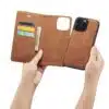 Cityhoesje-Bookcase-iPhone 16 Pro Max-2 in 1-Bruin - Thumbnail Image 4