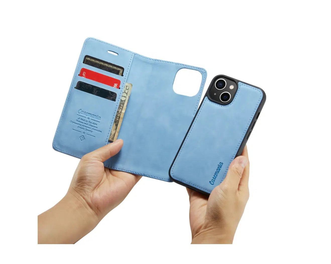 Casemania - Bookcase 2-in-1 hoesje TPU – iPhone 15 Plus - Blauw - Afbeelding 2