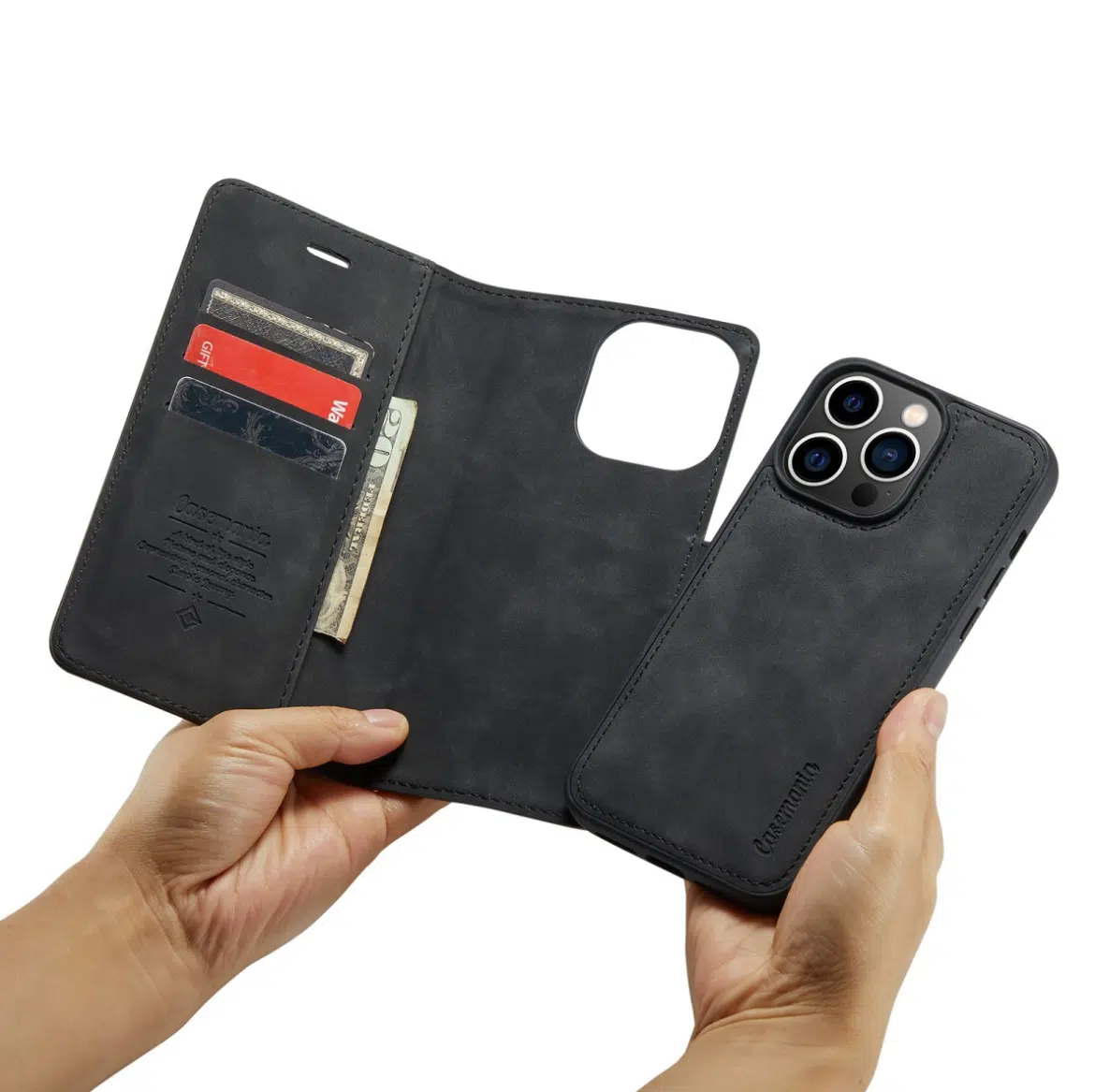 Casemania - Bookcase 2-in-1 hoesje – iPhone 15 Pro Max - Zwart - Afbeelding 2