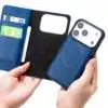 Cityhoesje-2in1-Bookcase-iPhone 17 Pro-18 Pro-Leren-Blauw - Thumbnail Image 3