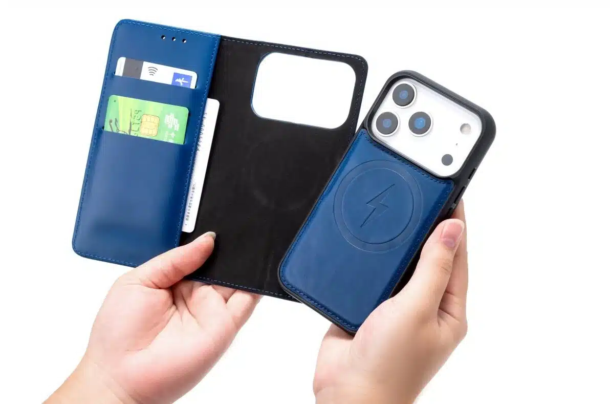 Cityhoesje-2in1-Bookcase-iPhone 17 Pro-18 Pro-Leren-Blauw - Afbeelding 3