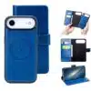 Cityhoesje-Bookcase 2 in 1 iPhone 17 Air-Magsafe-Leer-Blauw - Thumbnail Image 1