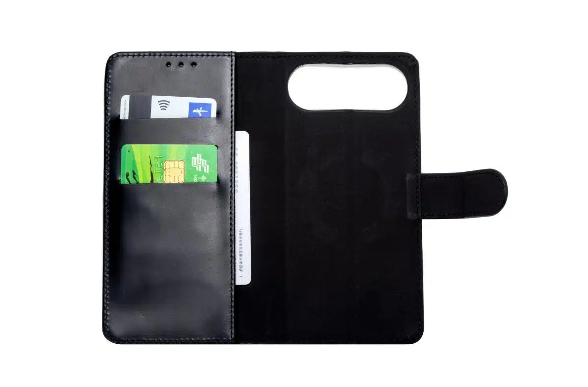 Cityhoesje-Bookcase 2 in 1 -iPhone 17 Air-Magsafe-Leer-Zwart - Afbeelding 4