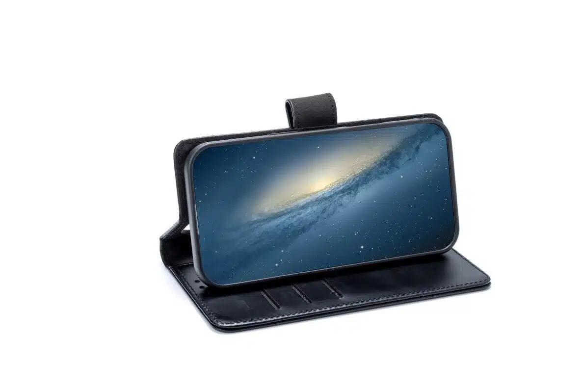 Cityhoesje-Bookcase 2 in 1 -iPhone 17 Air-Magsafe-Leer-Zwart - Afbeelding 5