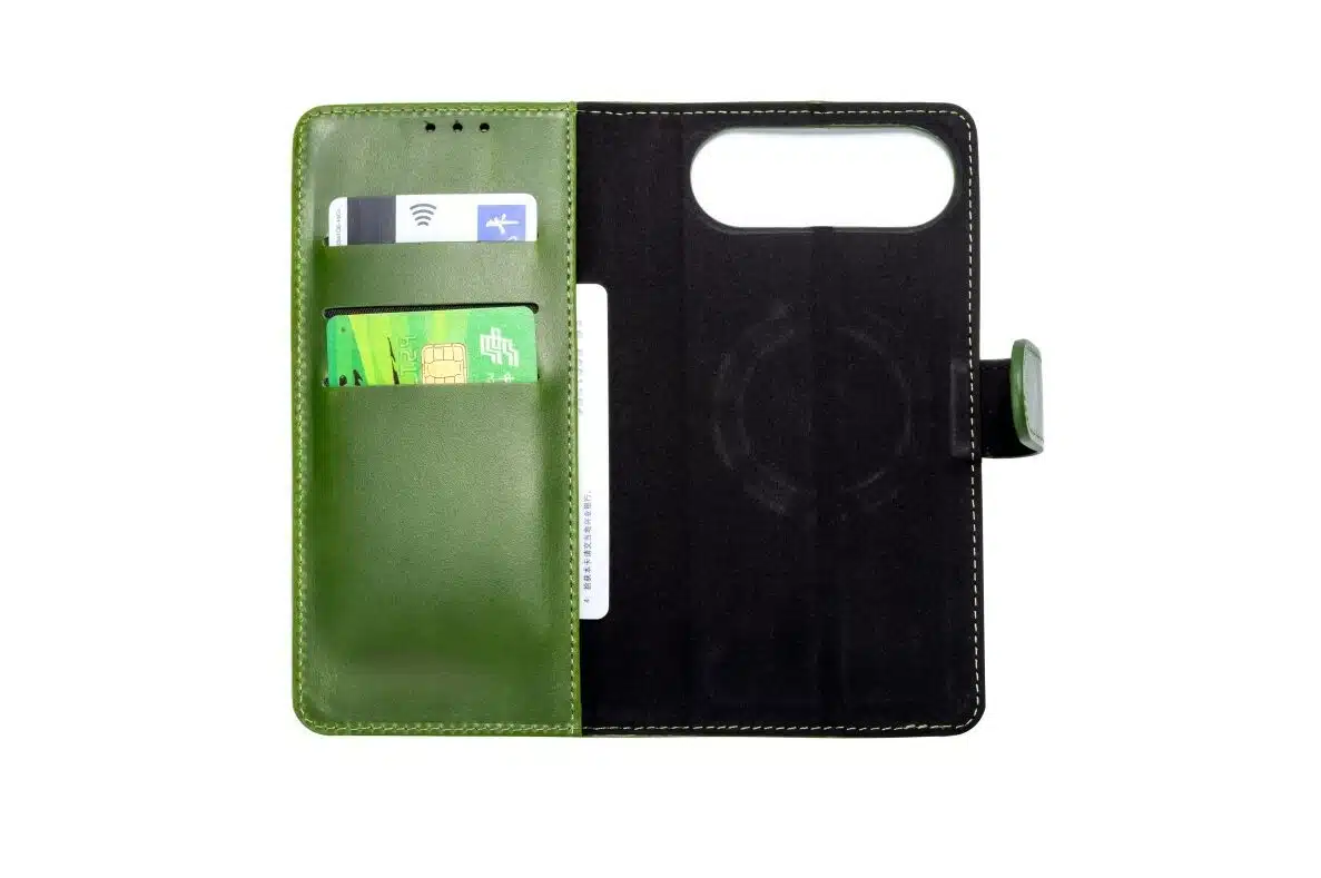 Cityhoesje-Bookcase 2 in 1 iPhone 17 Air-Magsafe-Leer-Groen - Afbeelding 3