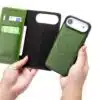 Cityhoesje-Bookcase 2 in 1 iPhone 17 Air-Magsafe-Leer-Groen - Thumbnail Image 5