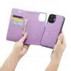 Cityhoesje-Bookcase-iPhone 16-2 in 1-Paars - Thumbnail Image 3