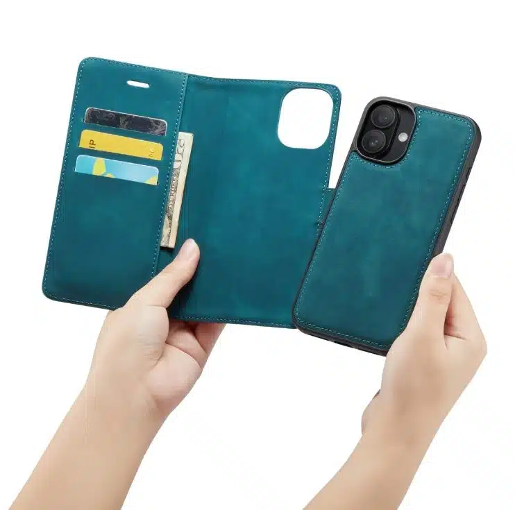Cityhoesje-Bookcase-iPhone 16-2 in 1-Groen - Afbeelding 5