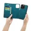 Cityhoesje-Bookcase-iPhone 16 Pro – 2 in 1-Groen - Thumbnail Image 5
