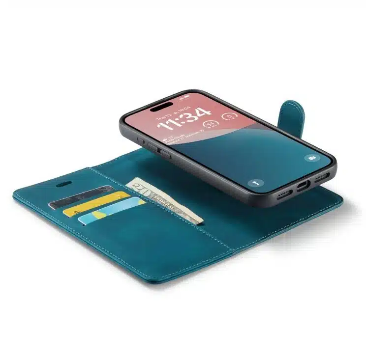 Cityhoesje-Bookcase-iPhone 16 Pro – 2 in 1-Groen - Afbeelding 3