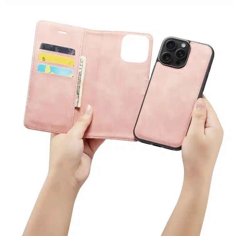 Cityhoesje-Bookcase-iPhone 16 Pro Max-2 in 1-Roze - Afbeelding 4