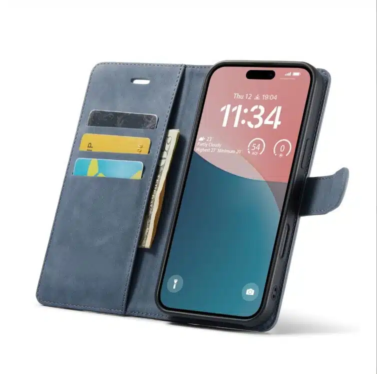 Cityhoesje-Bookcase-iPhone 16 Pro-2 in 1-Grijs - Afbeelding 4