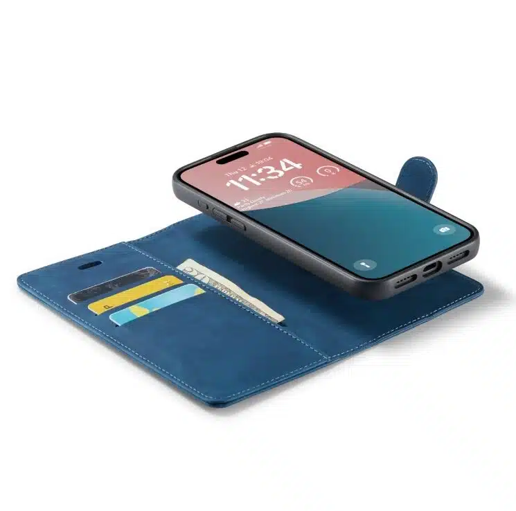 Cityhoesje-Bookcase-iPhone 16 Pro Max-2 in 1-Donker Blauw - Afbeelding 6