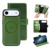 Casemania – Bookcase 2 in 1-Leer- Magsafe – iPhone 17-Groen-1
