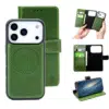 Casemania – Bookcase 2 in 1-Leer- Magsafe – iPhone 17 Pro-Groen-1