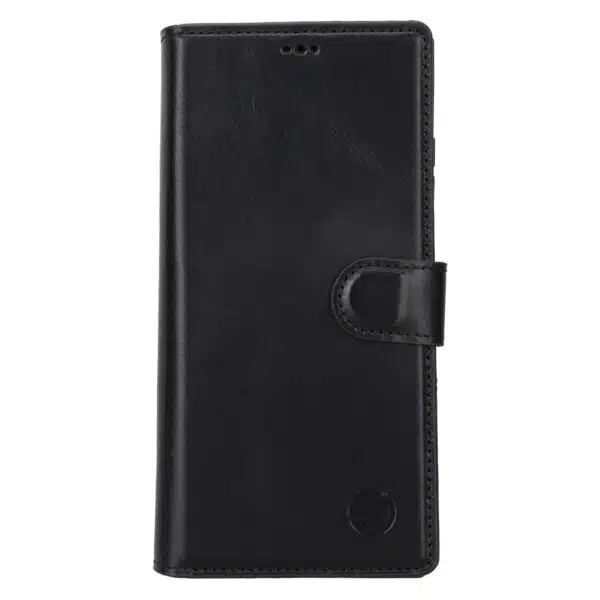 Solidenz - Moda Book - Geschikt voor Samsung S24 Ultra echt leren hoesje – Zwart