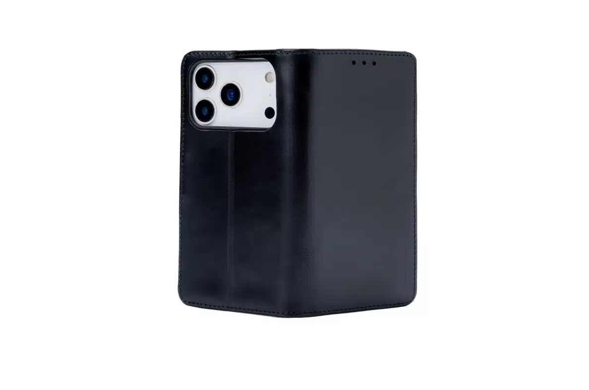 Cityhoesje-Bookcase-iPhone 17 Pro-18 Pro-Leer-Zwart - Afbeelding 2