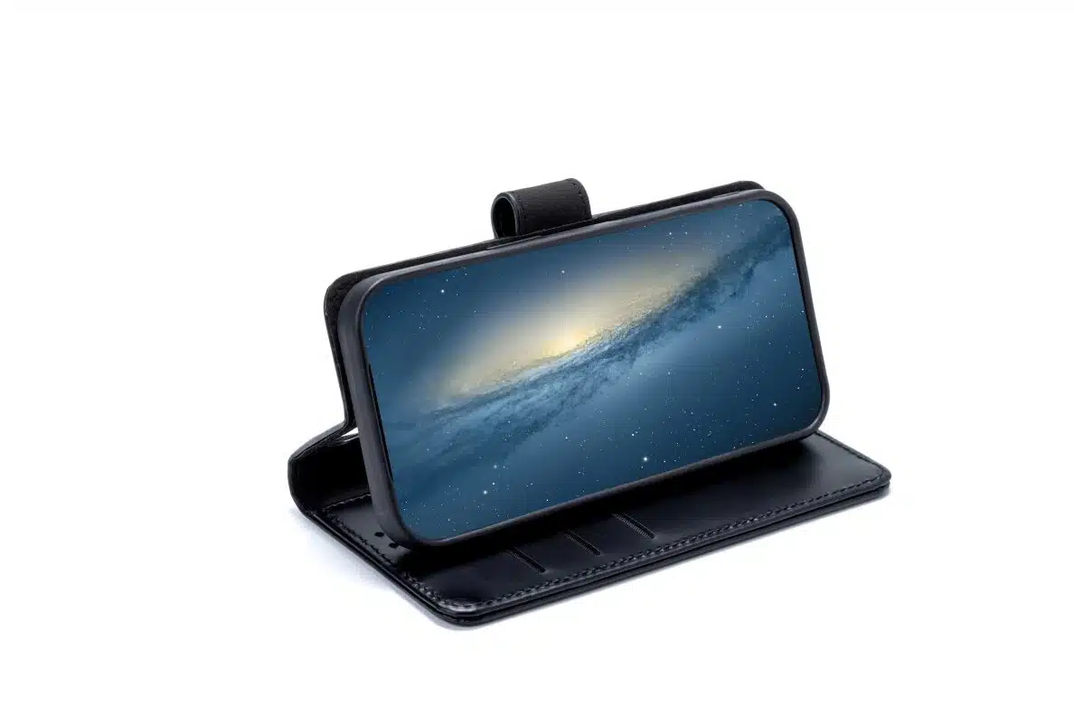 Cityhoesje-Bookcase-iPhone 17 Pro-18 Pro-Leer-Zwart - Afbeelding 4