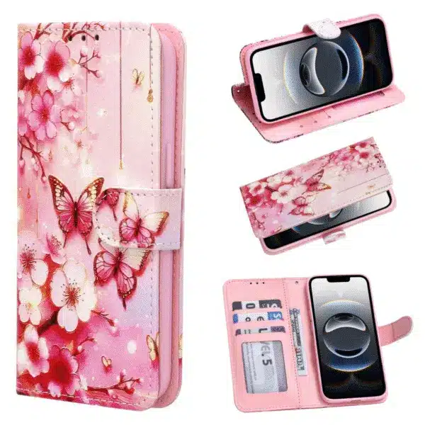 Casemania-Samsung A36-A56-Bookcase-Print-Bloemen-Vlider-Rood-1-Cityhoesje.nl