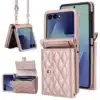 Solidenz-Fashion-Portemonnee-hoesje-met-koord-Samsung-Galaxy-Z-Flip-7-Rosegoud-1