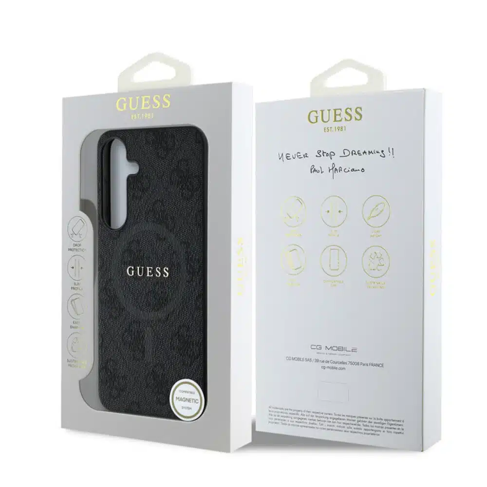 Guess Backcover Hoesje voor Galaxy S24-S25 – 4G Colored Ring Classic Logo – MagSafe – Zwart - Afbeelding 8