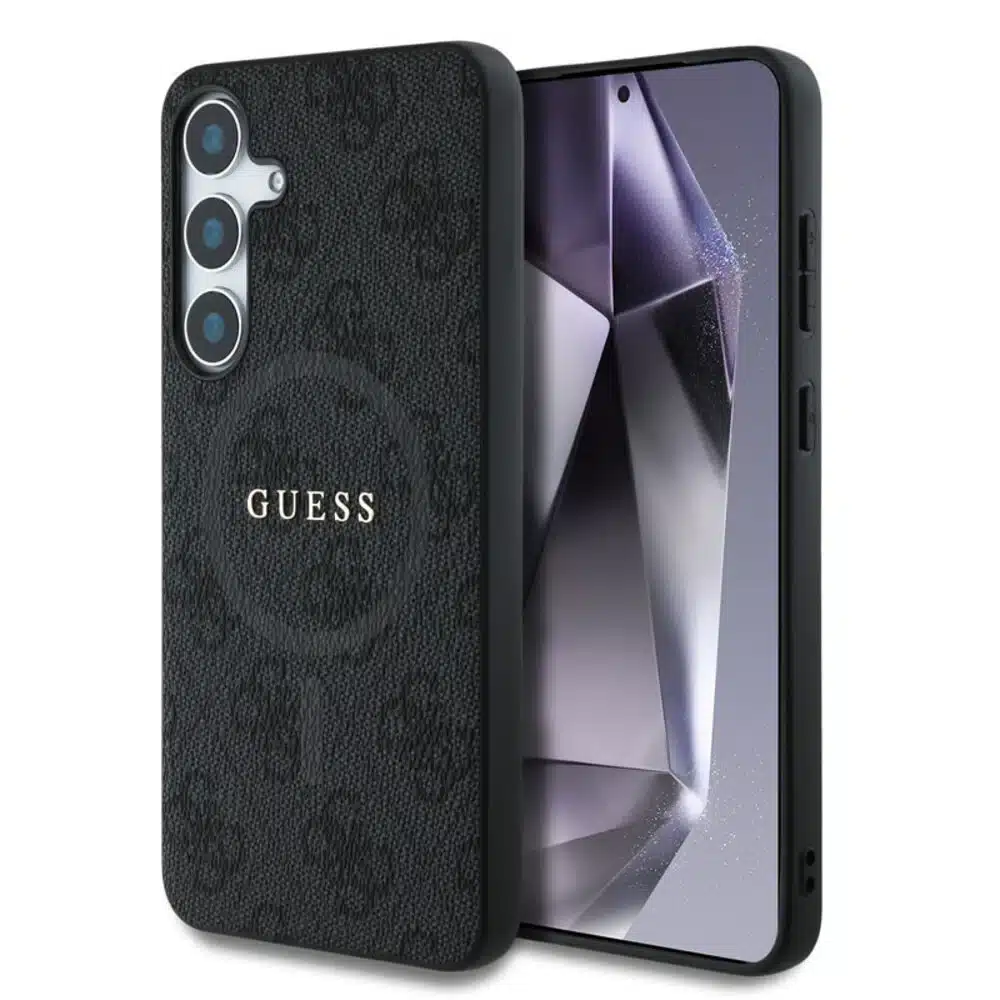 Guess Backcover Hoesje voor Galaxy S24-S25 – 4G Colored Ring Classic Logo – MagSafe – Zwart - Afbeelding 1
