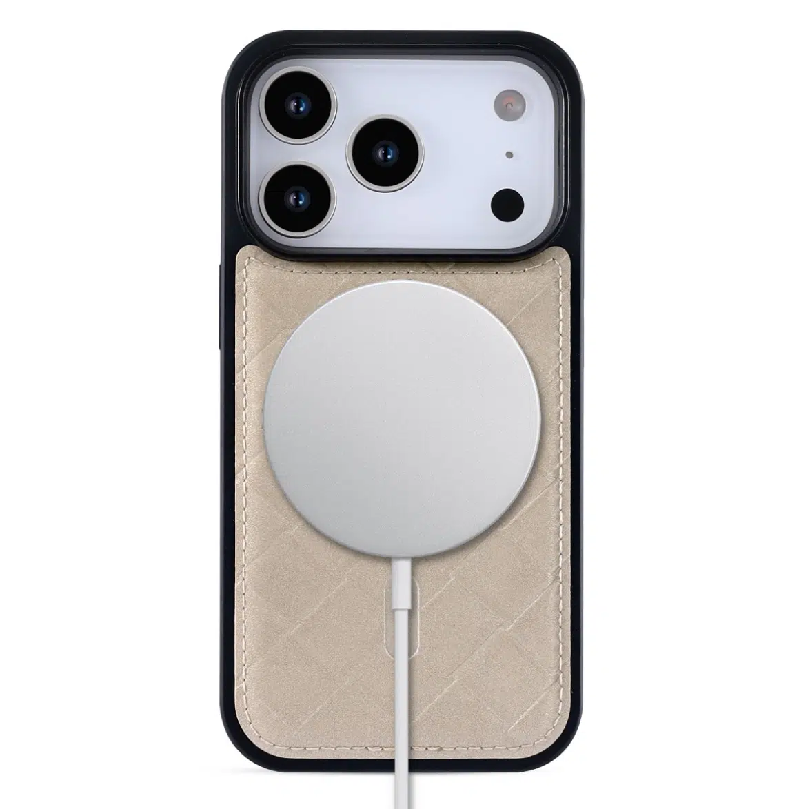 Cityhoesje-Bookcase 2-in-1-Woven-MagSafe-iPhone 17 Pro-18 pro-Goud - Afbeelding 4