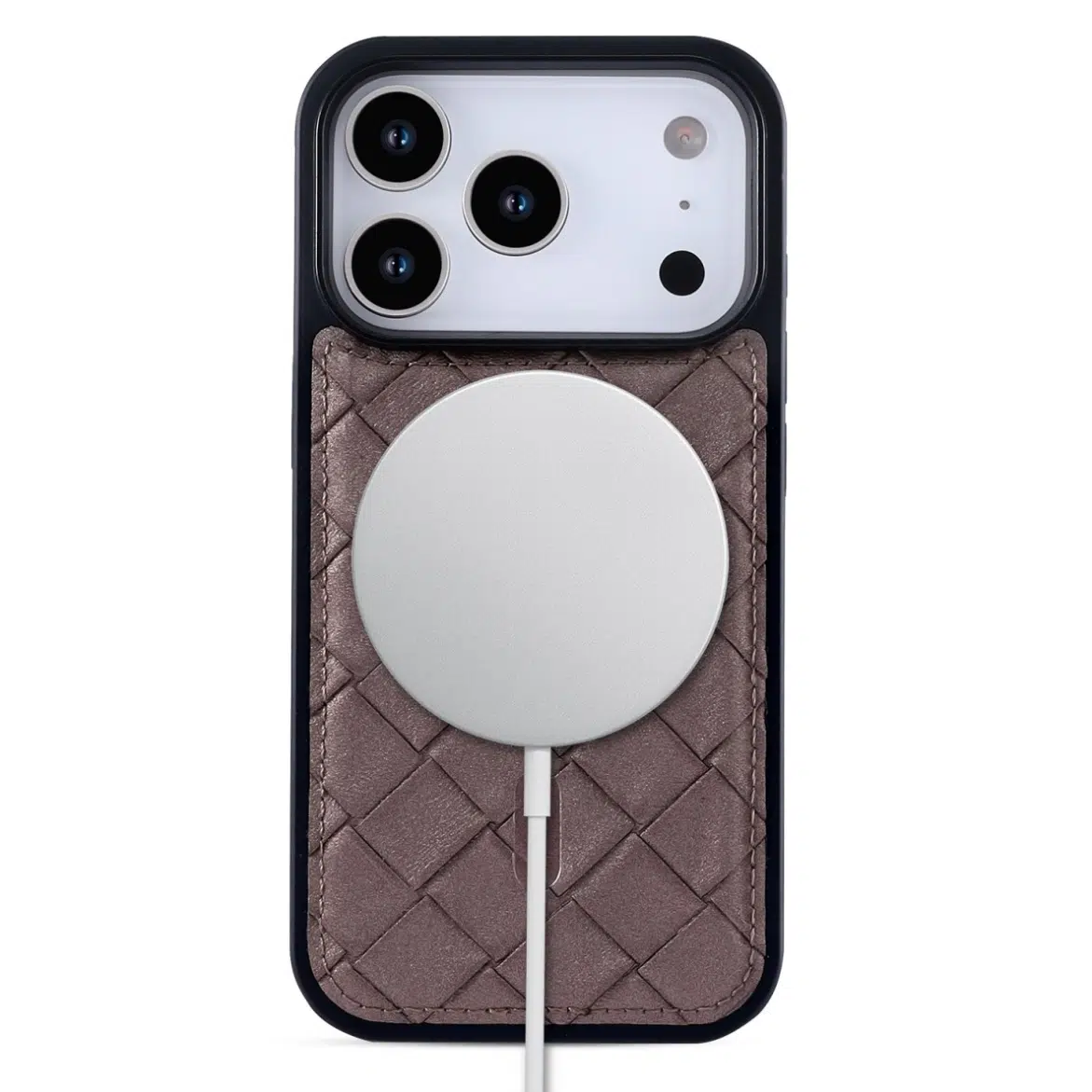 Cityhoesje-Bookcase 2-in-1-Woven-MagSafe-iPhone 17 Pro-18 Pro-Bruin - Afbeelding 4
