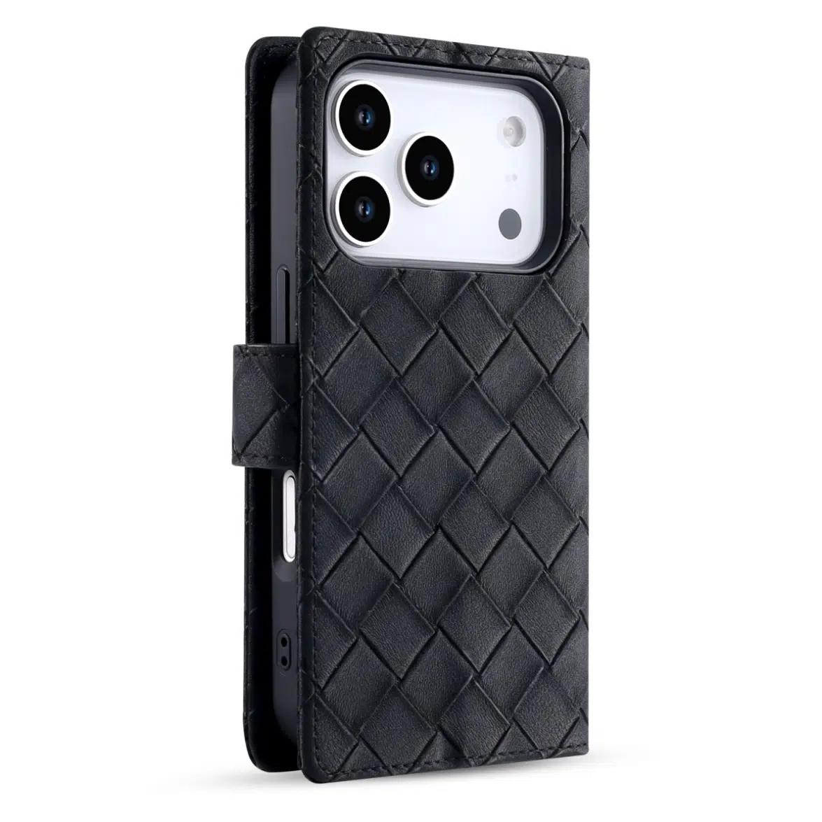 Cityhoesje-Bookcase 2-in-1-Woven-MagSafe-iPhone 17 Pro-18 Pro-Zwart - Afbeelding 5