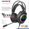 Swissten - Jumbo Stereo Headphones -With Active Noise Cancelling - Black - Thumbnail Image 2
