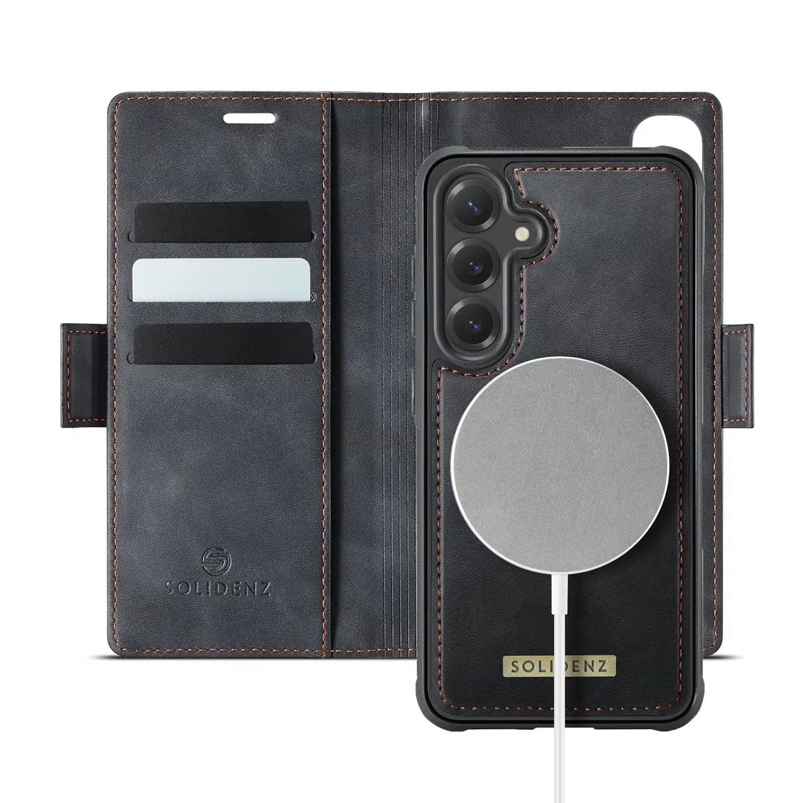 Solidenz 2-in-1 MagSafe Wallet Case voor Samsung Galaxy S25 FE – Zwart - Afbeelding 1