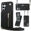 Solidenz Fashion Portemonnee hoesje met koord Samsung Galaxy S25 FE – Zwart - Thumbnail Image 1