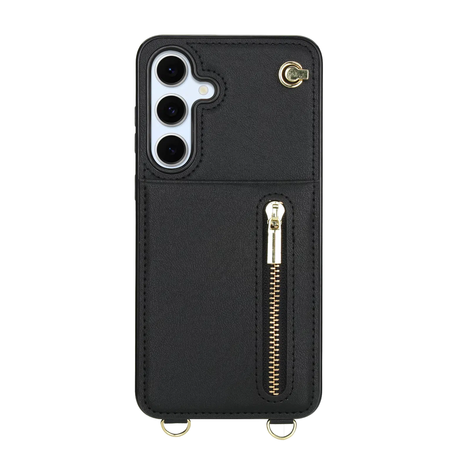 Solidenz Fashion Portemonnee hoesje met koord Samsung Galaxy S25 FE – Zwart - Afbeelding 5