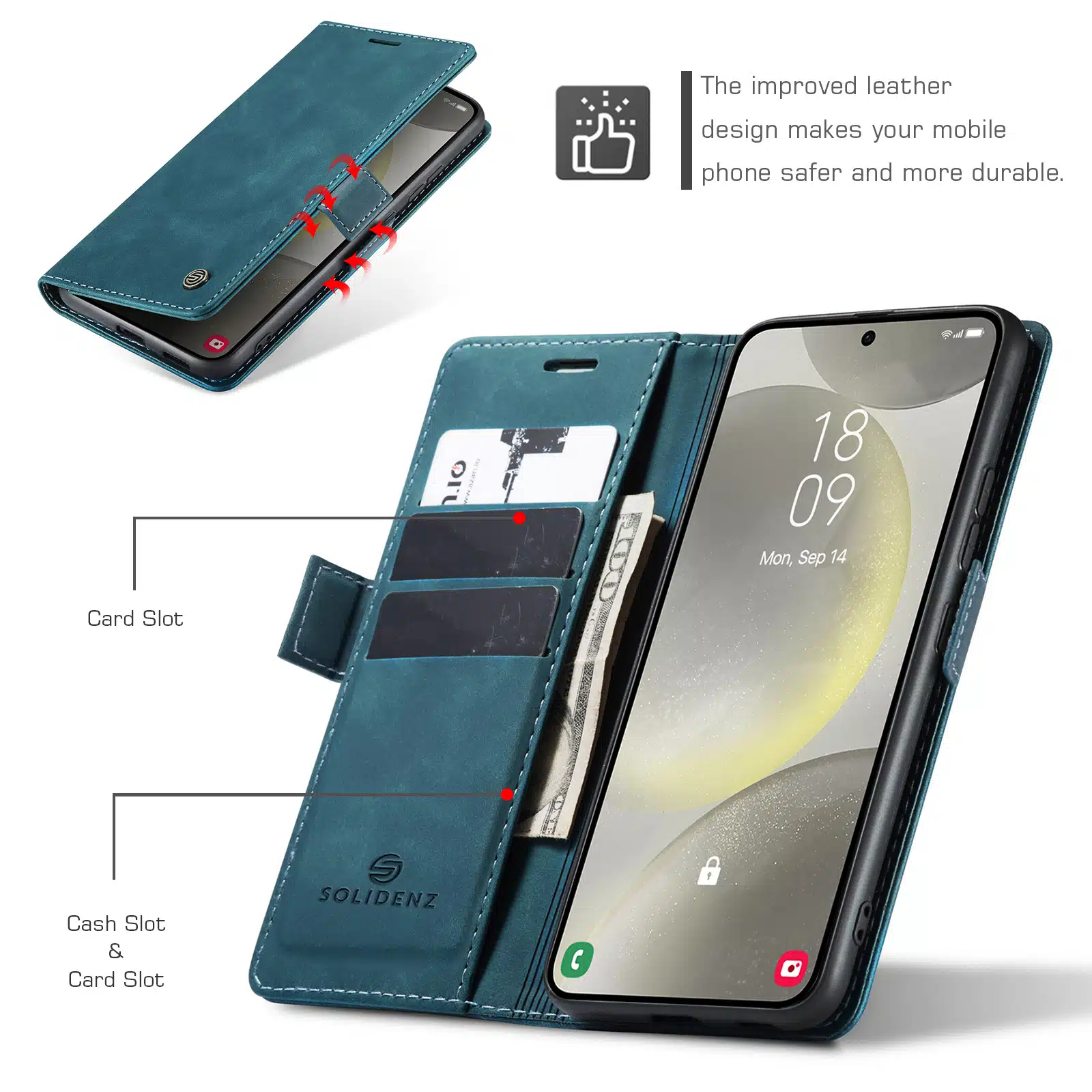 Solidenz Urban Book Samsung Galaxy S25 FE hoesje – Blauw - Afbeelding 6