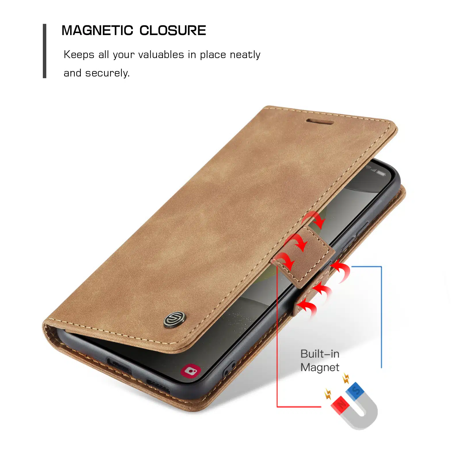 Solidenz Urban Book Samsung Galaxy S25 FE hoesje – Bruin - Afbeelding 5