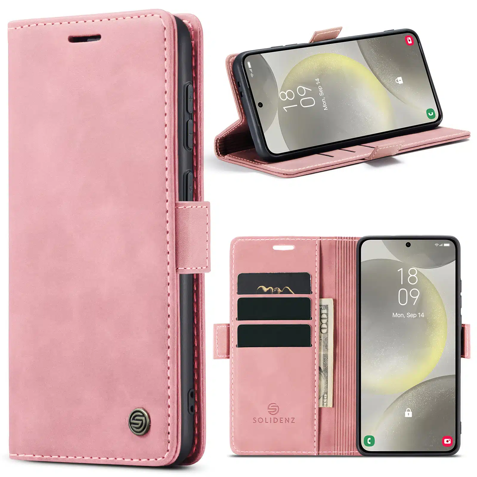 Solidenz Urban Book Samsung Galaxy S25 FE hoesje – Roze - Afbeelding 1