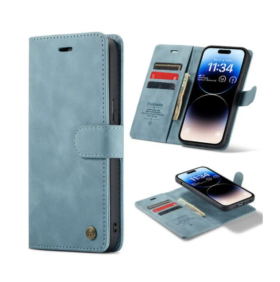 Casemania - 2-in-1 Bookcase Hoesje – iPhone 15 Pro - LichtBlauw - Afbeelding 1