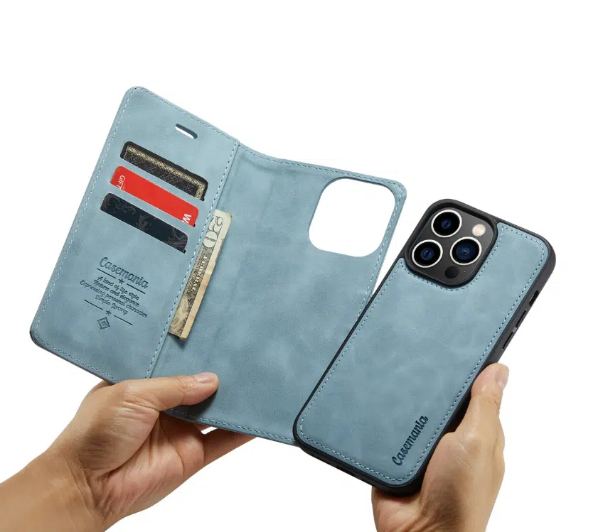 Casemania - 2-in-1 Bookcase Hoesje – iPhone 15 Pro - LichtBlauw - Afbeelding 2
