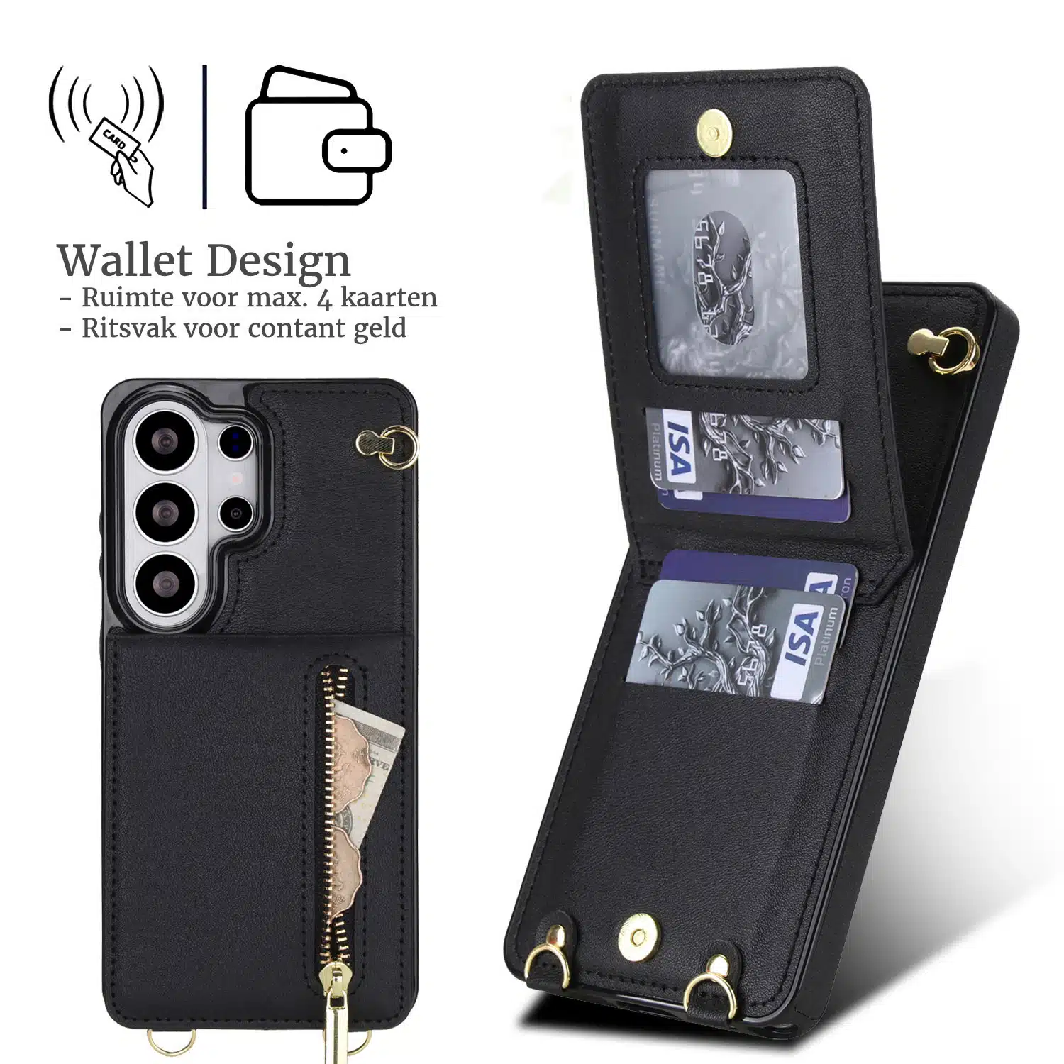 Solidenz-Fashion-Portemonnee-hoesje-met-koord-Samsung-Galaxy-S26-Ultra-–-Zwart-2