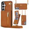 Solidenz Fashion Portemonnee hoesje met koord Samsung Galaxy S26 – Bruin - Thumbnail Image 1