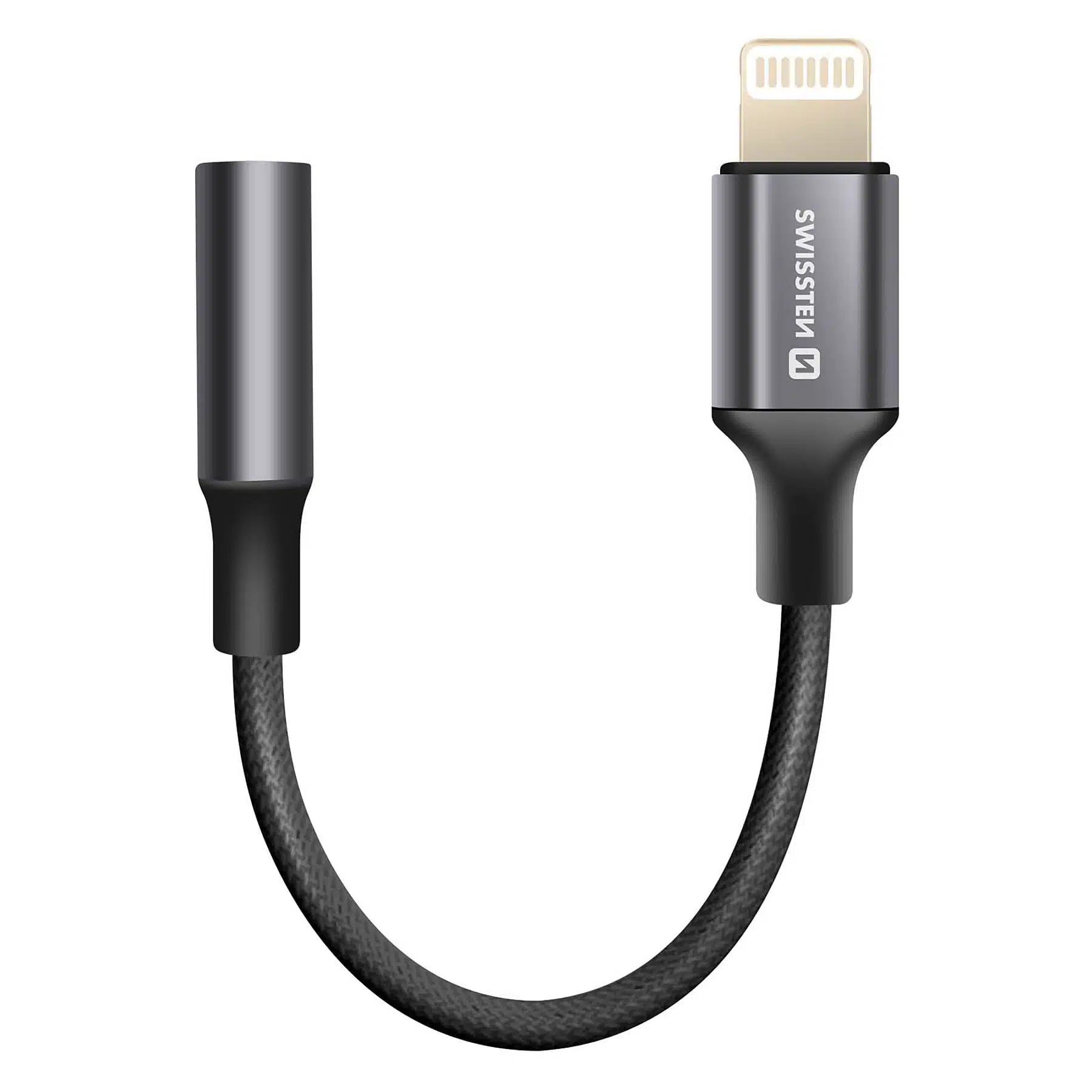 Swissten - Audio Adapter - Lightning - Jack 3.5mm - 0.15m - iPhone - Zwart - Afbeelding 5