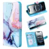 Casemania Samsung S26-Bookcase- Marmer Roze Blauw-1-Cityhoesje.nl