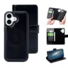 Casemania – Bookcase 2 in 1-Leer- Magsafe – iPhone 17-Zwart-1