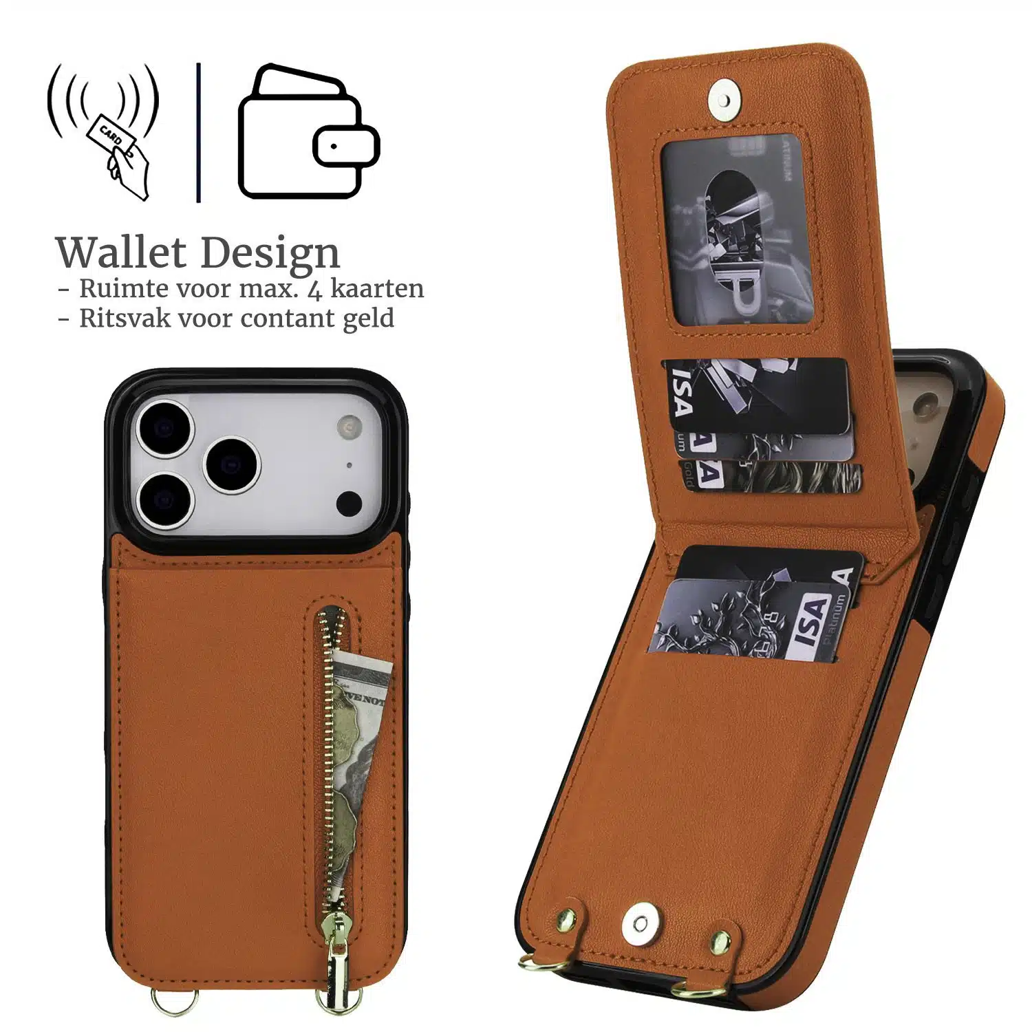 Solidenz-Fashion-Portemonnee-hoesje-met-koord-iPhone-17-Pro-Max-Bruin-2