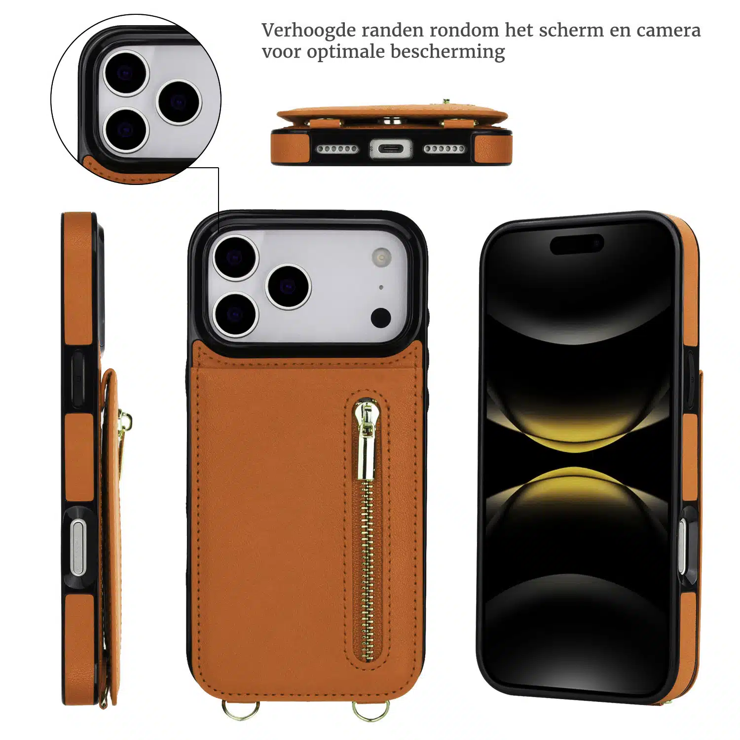 Solidenz-Fashion-Portemonnee-hoesje-met-koord-iPhone-17-Pro-Max-Bruin-3