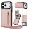 Solidenz-Fashion-Portemonnee-hoesje-met-koord-iPhone-17-Pro-Max-Rosegoud-1