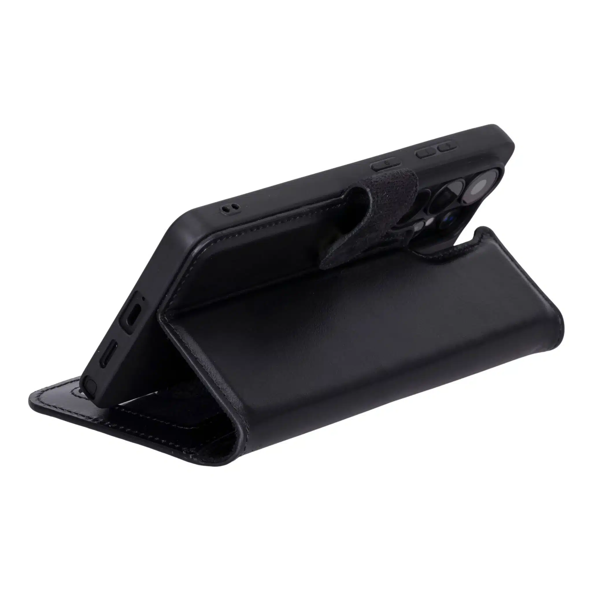Solidenz Moda Book Samsung Galaxy S26 Ultra echt leren hoesje – Zwart - Afbeelding 4