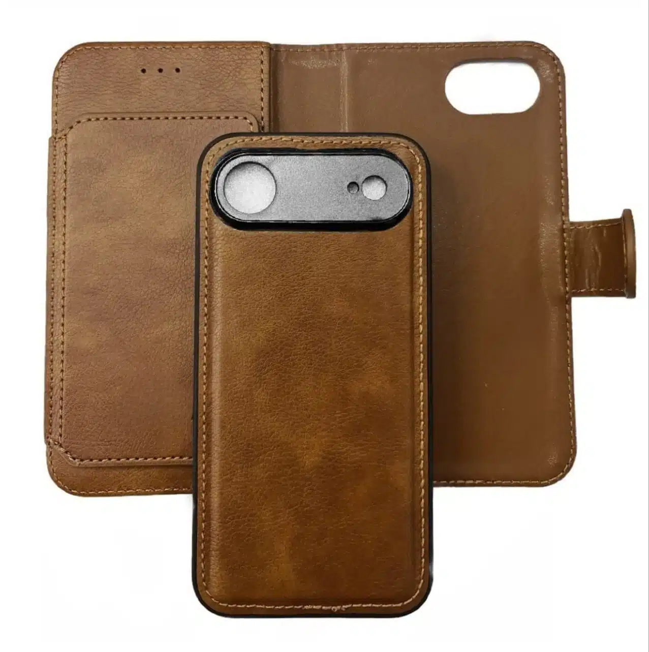 Cityhoesje-Bookcase 2-in-1 met Pasjeshouder 6 pasjes-iPhone 17 Air-Bruin - Afbeelding 1