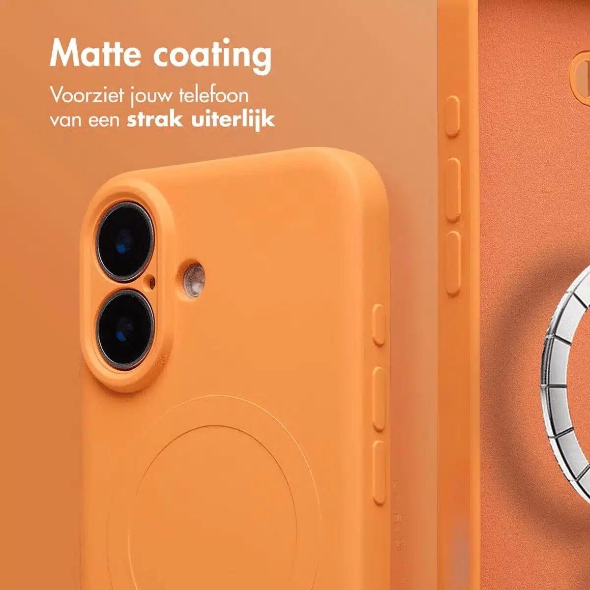 Cityhoesje-Backcover-MagSafe-iPhone 17-Oranje - Afbeelding 2