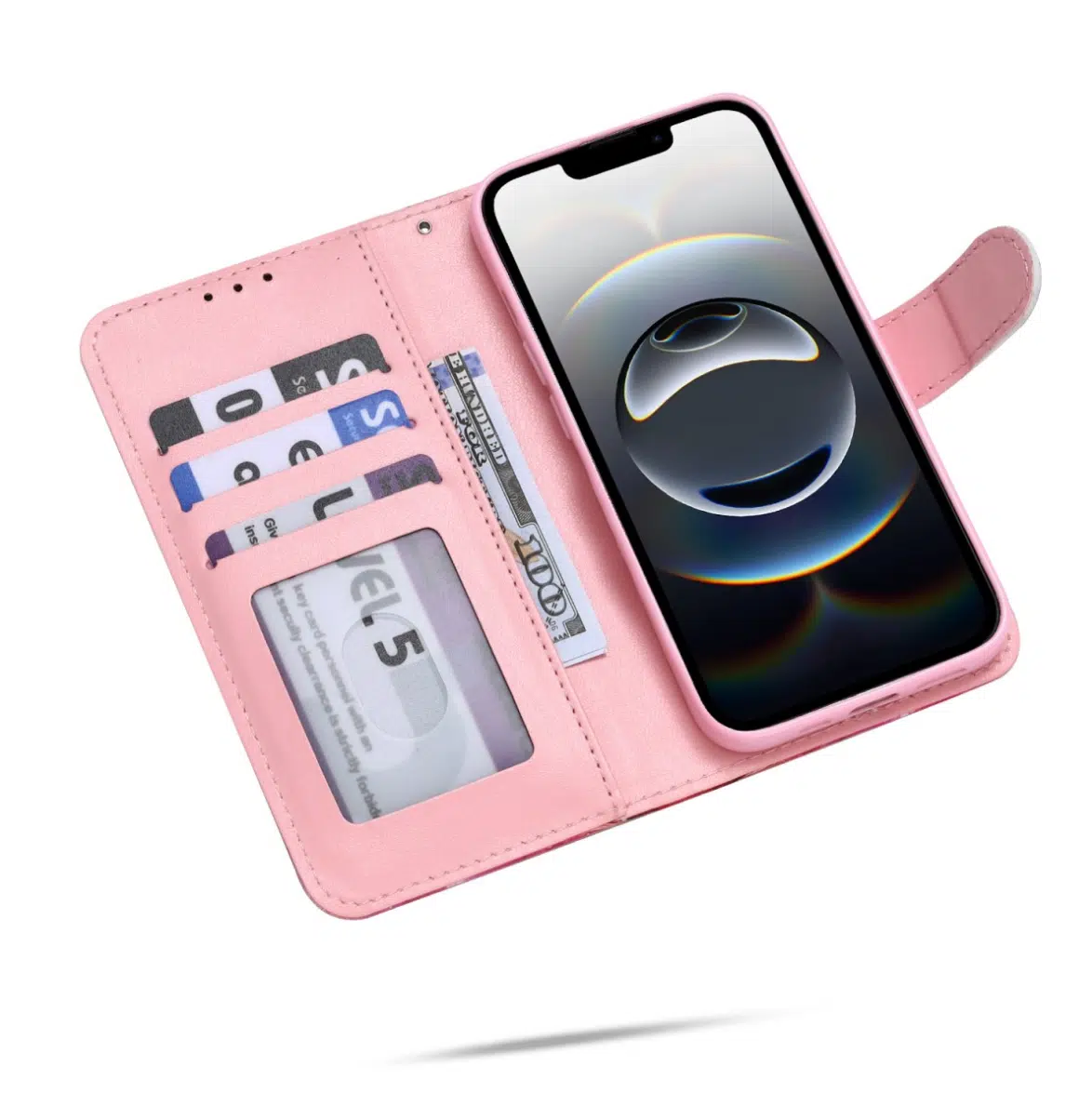Cityhoesje - Bookcase print hoesje - Geschikt voor Samsung A57 - Bloemen Vlinder Rood - Afbeelding 2